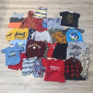 Boys size 4-6 tops pajamas shorts sweatshirt jacket sweats bundle of clothes